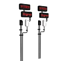 Decorative Ornament Set With Signal Design Black Poles White Equipment And Red Text