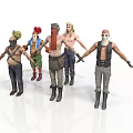Diverse Male Characters With Various Outfits And Different Hairstyles In Standing Poses