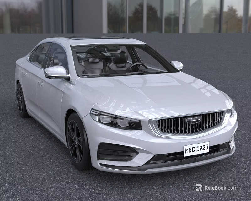 White Modern Sedan Featuring Sleek Exterior Design Front Grille And Alloy Wheels 3d model 