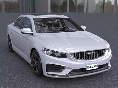White Modern Sedan Featuring Sleek Exterior Design Front Grille And Alloy Wheels 3d model