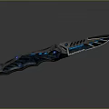 Futuristic Sci-Fi Knife With Blue Glowing Elements And Metallic Blade Design 3d model