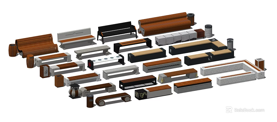 Various Outdoor Chairs With Different Styles Materials And Modern Design Options 3d model