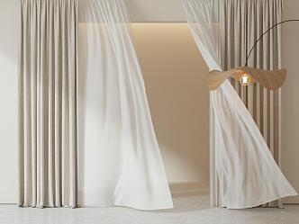 Modern Curtain Cream Curtain Living Room Curtain Bedroom Curtain Floor Lamp Cloth Curtain Gauze Curtain 3d model