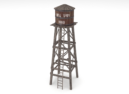 Modern Water Tower Old Water Tower 3d model