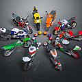 Modern motorcycle two-wheeled motorcycle off-road motorcycle road racing motorcycle 3d model