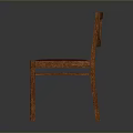 Modern Wooden Chair With Red Padded Seat And Vertical Slat Backrest Design