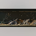 Aquarium Fish Tank with Mountain Landscape and Moving Sand Art Design