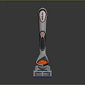 Gillette Men's Razor With White Orange Handle And Multi Blade System