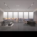 Modern Minimalist Corporate Front Reception With Marble Brand Wall And Comfortable Waiting Lounge Space