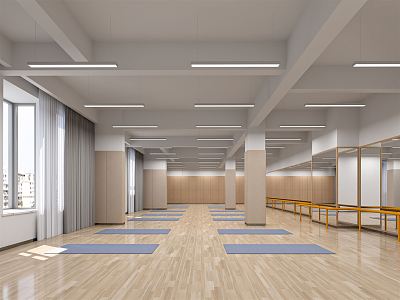 Modern Yoga Room Dance Classroom Yoga model