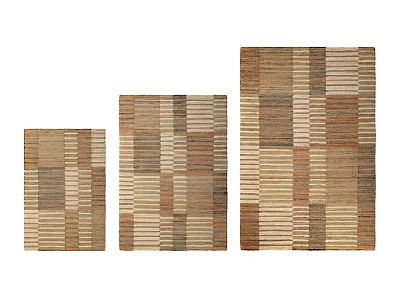 Square Rugs in Woven Pattern with Neutral Tones and Different Sizes for Living Space 3d model