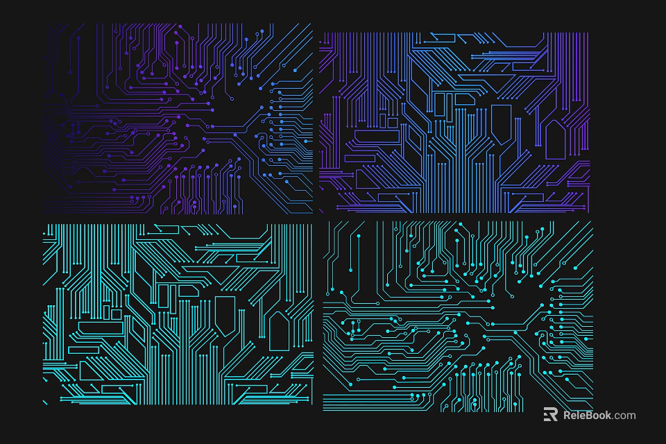 Abstract Circuit Board Pattern Pendant With Purple Teal Lines And Geometric Design Art 3d model 