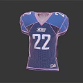 Blue Football Jersey with Number 22 and SUEZ Logo Short Sleeve Design