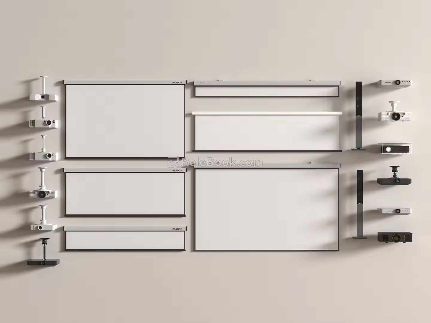 Projection Screen Projection Equipment 3d model