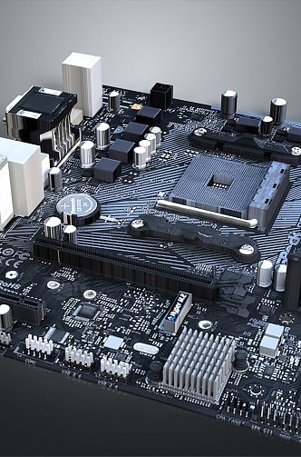 integrated circuit board circuit board integrated circuit integrated circuit integrated block electronic board electronic component electronic part chip 3d model