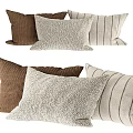 Brown And Beige Textured Pillows With Woven Patterns And Striped Designs For Home Decor