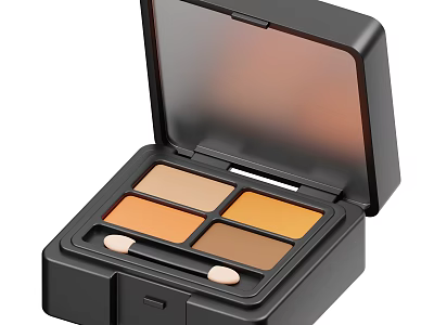 Modern Cosmetics Eyeshadow Palette With Four Color Shades And Black Case 3d model