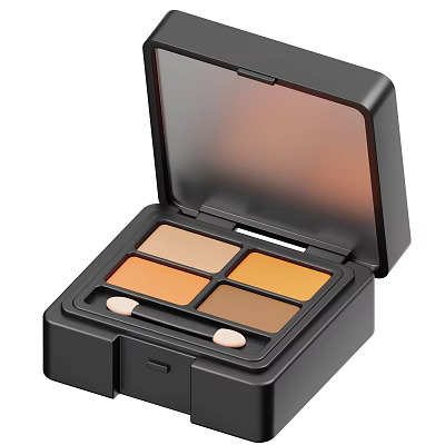 Modern Cosmetics Eyeshadow Palette With Four Color Shades And Black Case 3d model