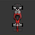 Red and Black Race Car With Aerodynamic Design And White Alloy Wheels