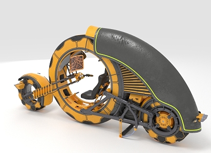 Modern science fiction motorcycle 3d model