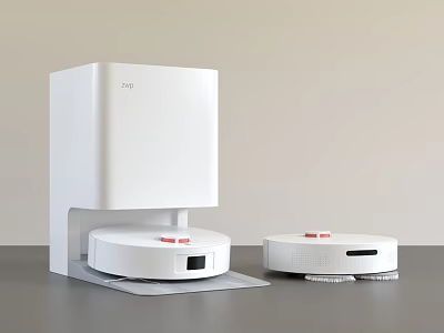 Smart Machine Robotic Vacuum Cleaner With White Design Charging Dock And Intelligent Cleaning 3d model