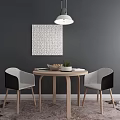 Dining table and chair combination 3d model