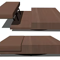 Modern Wooden Coffee Table With Extendable Top And Metal Support Structure 3d model
