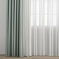 Modern Curtain Curtain Tulle Window Railing Fabric 3d model