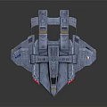 Sci Fi Gray Spaceship Model With Wings Engines And Cockpit Details 3d model
