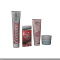 Essential Bathroom Small Accessories Including Toothpaste Shampoo Conditioner and Facial Cream
