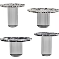 Modern Accent Side Tables With Patterned Tabletop And Cylindrical Vertical Striped Base 3d model