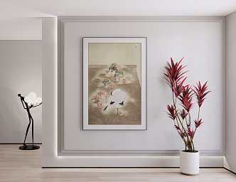 New Chinese Animal Painting Art Hanging Painting Decorative Painting Green Plant 3d model