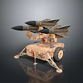 Military Weapon Launcher With Multiple Missiles On Mobile Wheel Base Structure 3d model