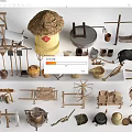 Traditional Handmade Garden Ornaments With Wooden Straw Clay Decorative Pieces and Farmhouse Elements