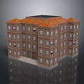 Multi Story Residential Building Featuring Red Tiled Roof Brick Exterior Multiple Windows And Steps Entrance