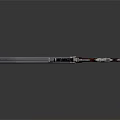Vintage Rifle With Red Wooden Carved Stock Silver Barrel And Mounted Scope Design