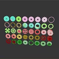 Assorted Industrial Gears And Mechanical Parts With Various Sizes And Shapes