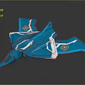 Futuristic Blue Cosmic Spaceship With Aerodynamic Design And White Accents