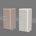 Two SMEG Vintage Fridges In Pink And White Classic Retro Design