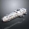 Highly Detailed Sci-Fi Spaceship Model With Intricate Metallic Structure And Futuristic Design