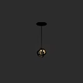 Gray Intertwined Chandelier With Warm Glowing Light And Spherical Open Design 3d model