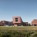 Modern Simple School Middle School Education Building Campus Teaching Building Playground 3d model