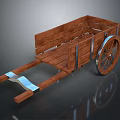 Vintage Wooden Cart Design With Open Bed And Metal Spoked Wheels