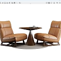 New Chinese Style Casual Table and Chair Combination Coffee Table and Chair Combination Negotiation Table and Chair Combination Round Table Single Chair Carpet 3d model