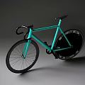 Sleek Turquoise Modern Bicycle with Black Wheels White Accents and Curved Handlebars