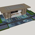 New Chinese style gallery 3d model