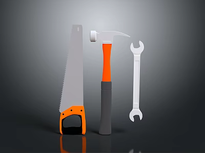 Essential Hand Tools Set With Saw Hammer And Wrench For DIY Projects 3d model