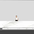 Modern reception desk 3d model