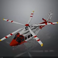 Red And White Cosmic Exploration Vehicle With Multiple Rotors And Sleek Body Design