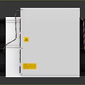 Efficient Electronic Device with Multiple Cooling Fans Silver Casing and Connected Cables